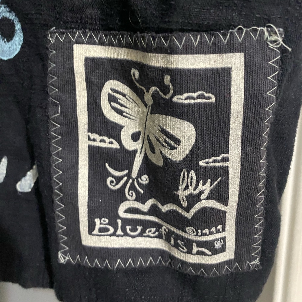 Blue Fish Vintage Hand-Painted Black Butterfly Vest - - Picture 3 of 4
